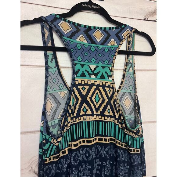 Tori Richard Women's Blue Sleeveless Maxi Dress Size M Batik Diamond Print Beach - Picture 5 of 5